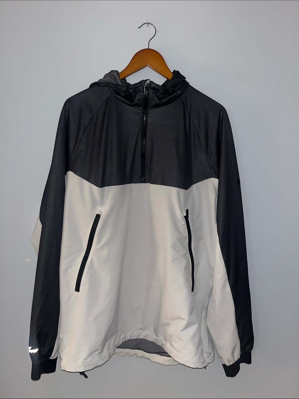 Under Armour Black and White Colorblock Hooded Windbreaker